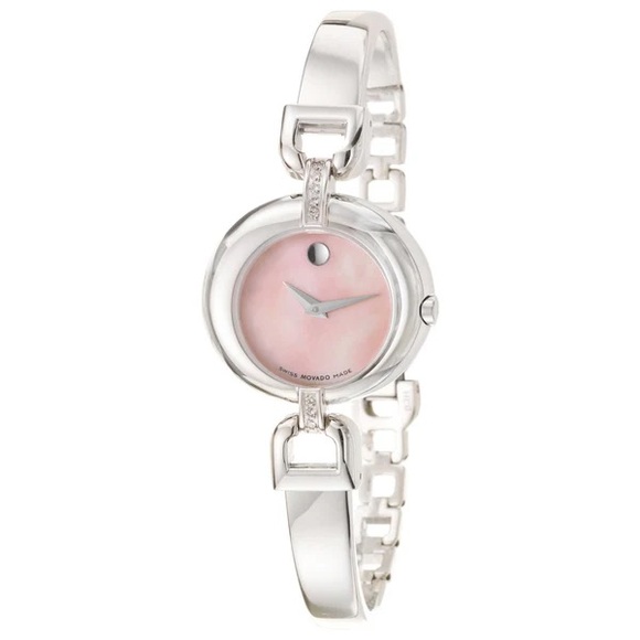 Movado Accessories - Movado Women’s Quartz Watch Bangle Pink & Silver